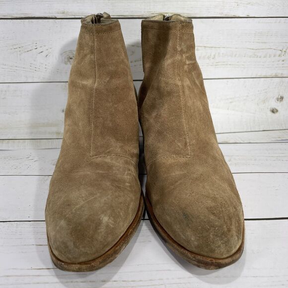 Rag & Bone Wesley Suede Back Zip Ankle Boots Chestnut Tan Womens Size 36 US 6 - Picture 3 of 10